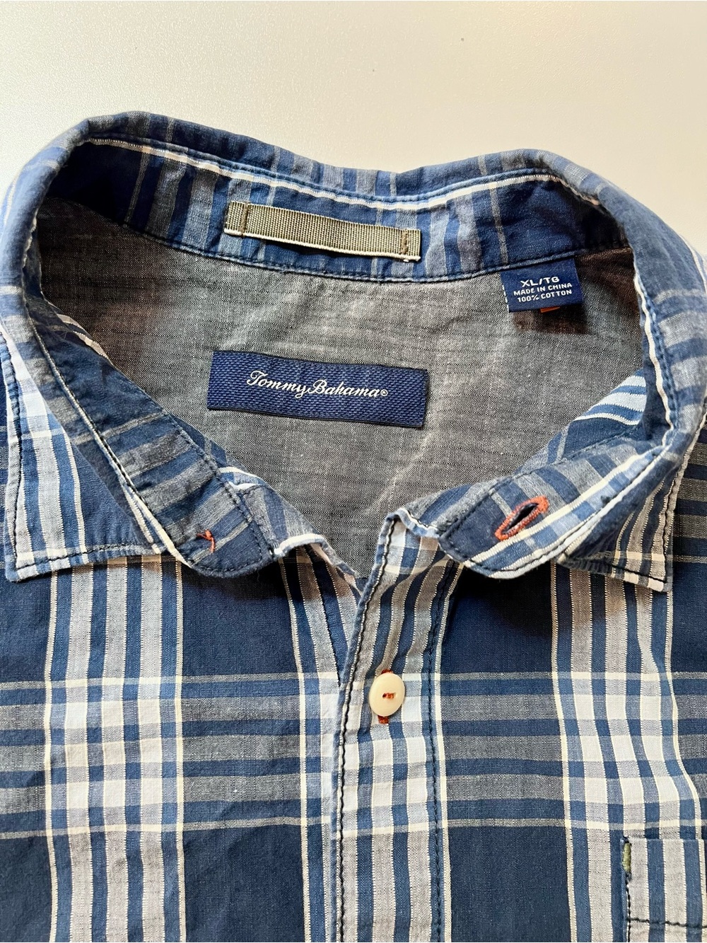 Tommy Bahama Blue Box Plaid Long Sleeve Button Up Resort Coastal Casual Men’s XL - Picture 4 of 9